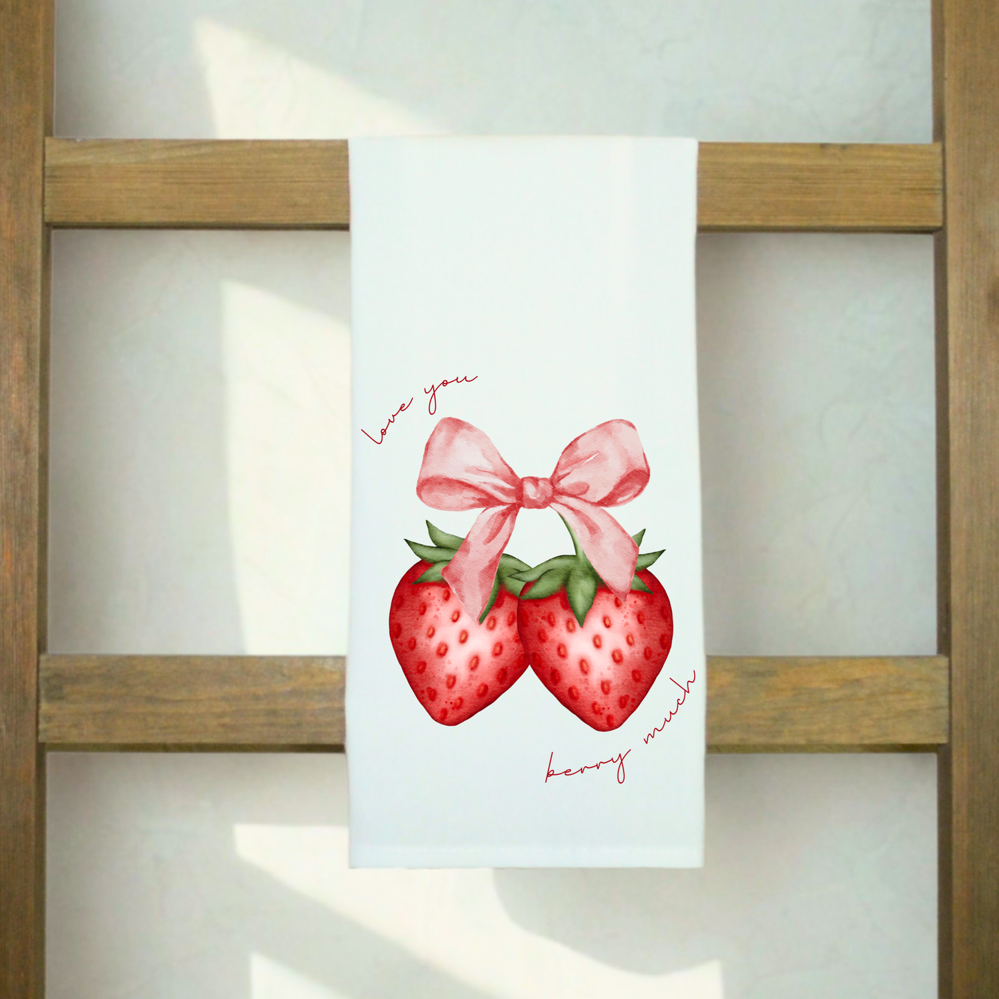 Love You Berry Much Tea Towel